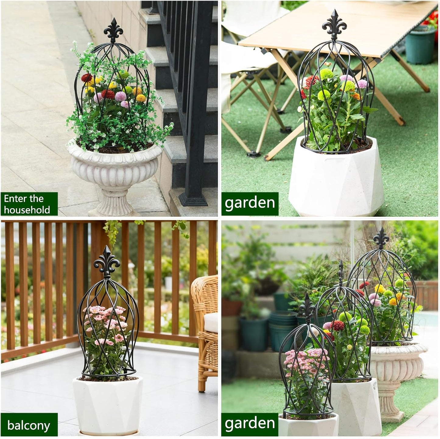 Obelisk Trellis Garden - 27" Metal Climbing Support for Vines