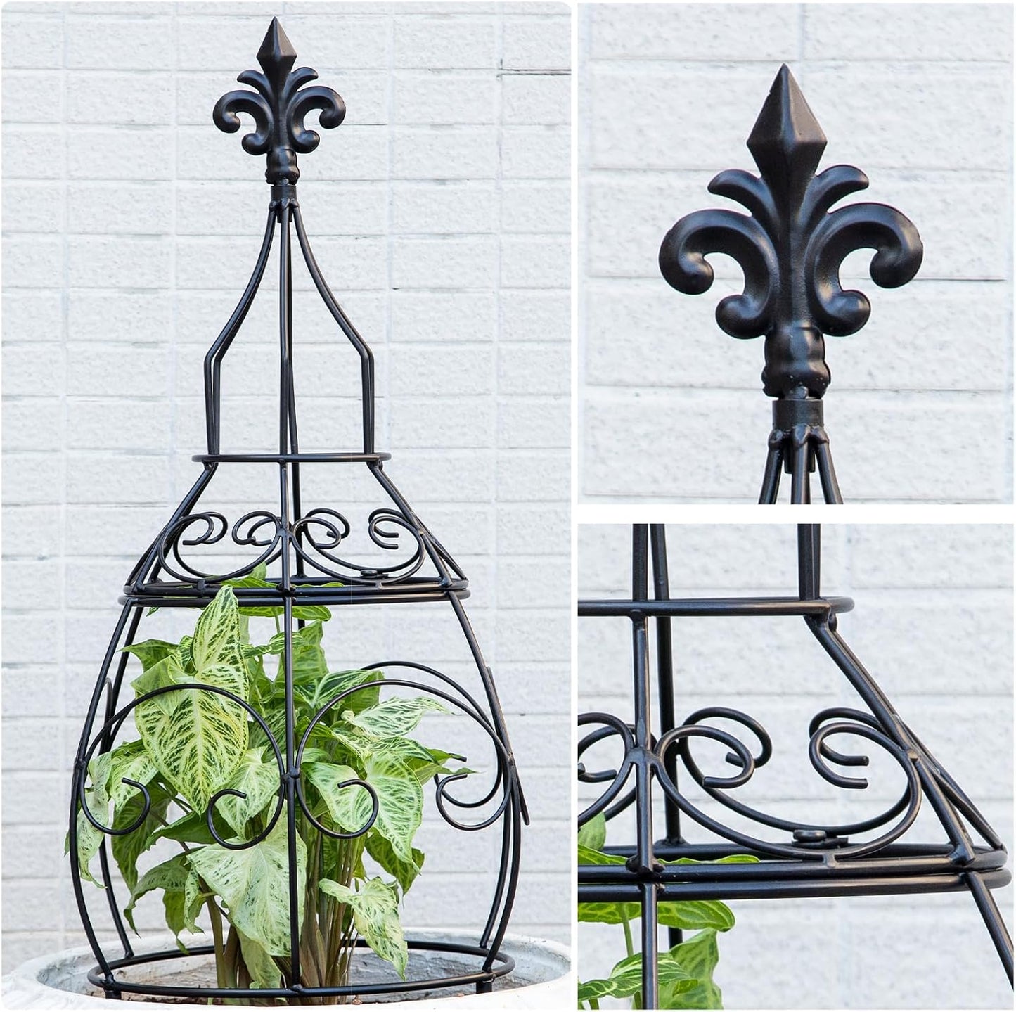 Obelisk Trellis Garden - 27" Metal Climbing Support for Vines