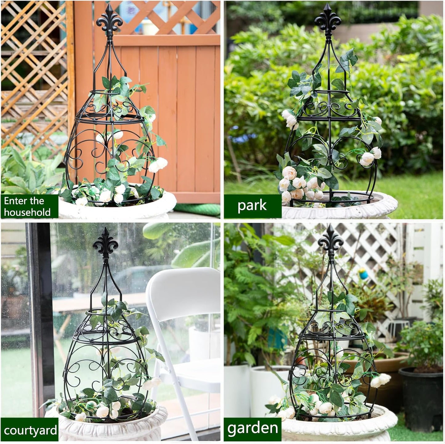 Obelisk Trellis Garden - 27" Metal Climbing Support for Vines