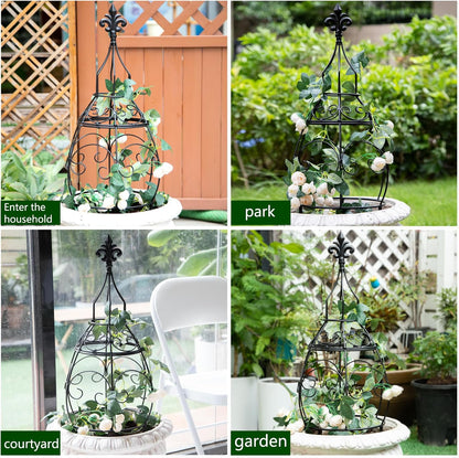 Obelisk Trellis Garden - 27" Metal Climbing Support for Vines