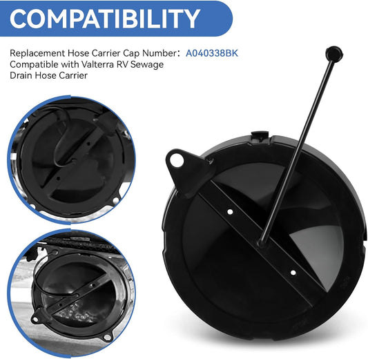 A040338BK Hose Carrier Cap/Strap for Valterra RV Sewer Hose Carrier