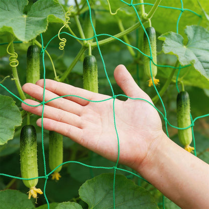 Trellis Netting for Climbing Plants, 6.6x9.85 FT Heavy Duty Garden Trellis Net with 27 Strands Nylon for Cucumber, Grape, Vine, Vegetables, Flowers, Bean, Tomato Grow Trellis Net (Green, 1 Pack)