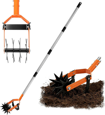 2-in-1 Rotary Cultivator Tiller, 43"-72" Adjustable Handle