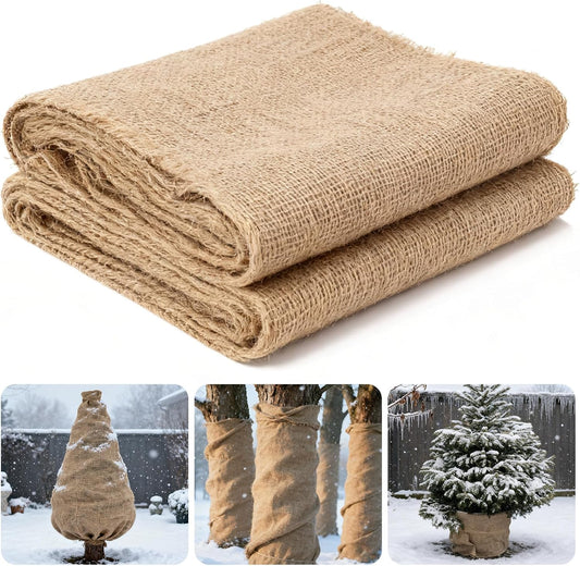 50FT x 40IN Natural Burlap Plant Covers for Winter Freeze Protection
