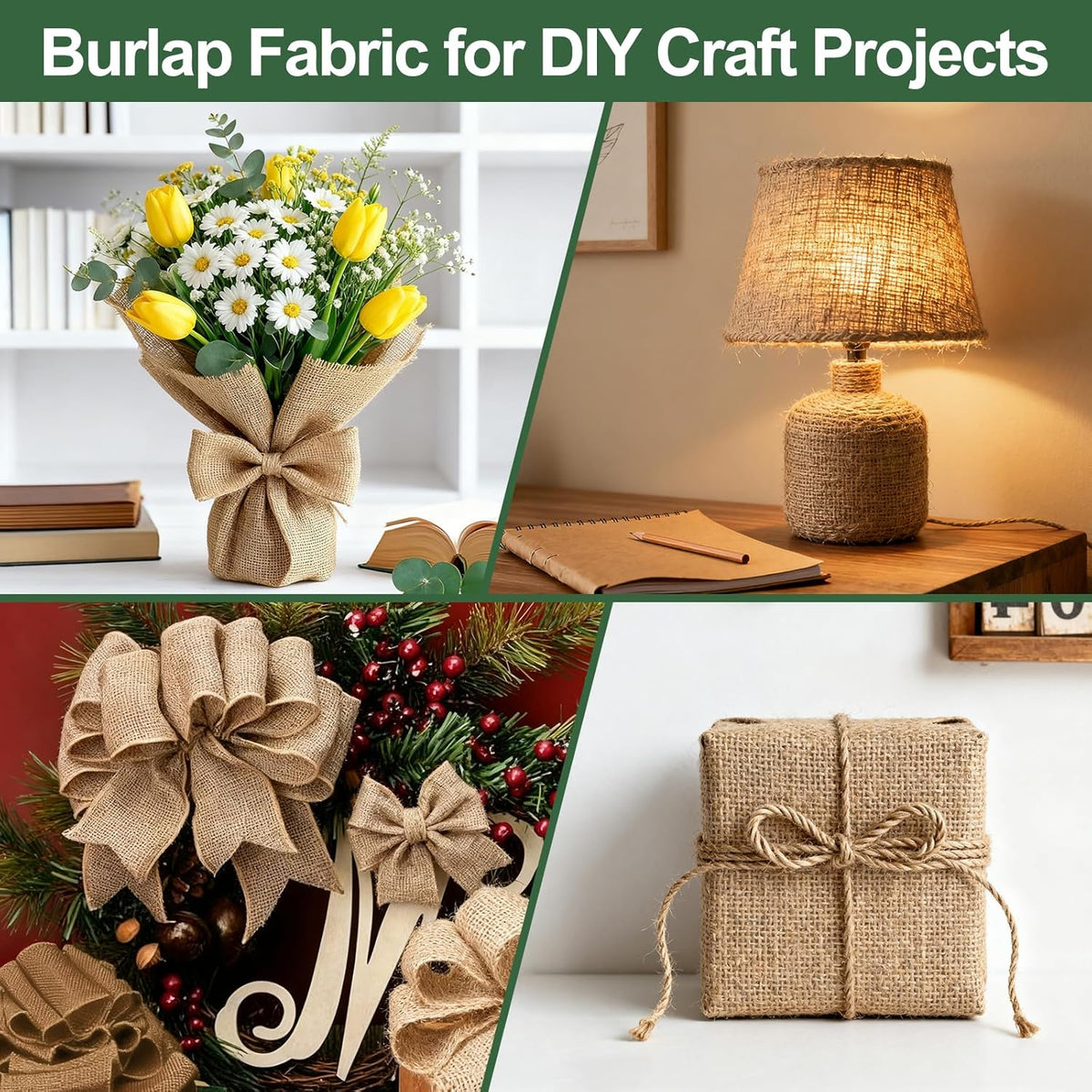 50FT x 40IN Natural Burlap Plant Covers for Winter Freeze Protection