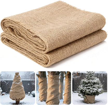50FT x 40IN Natural Burlap Plant Covers for Winter Freeze Protection
