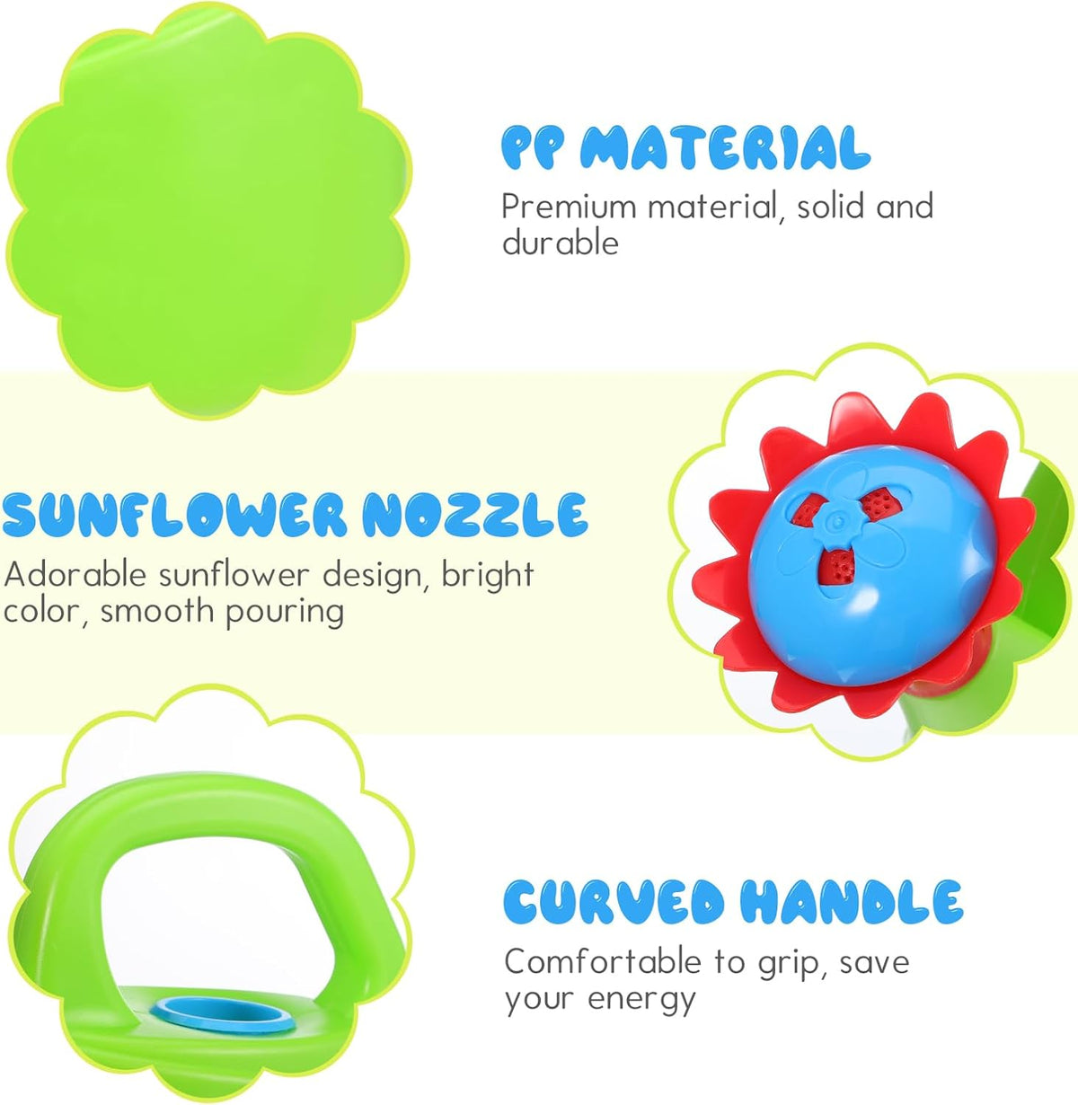 3 Pcs Kids Watering Can Toys, Mini Plastic Watering Can, Play House Garden Flower Water Pot for Toddlers, Outdoor Bath Beach Sand Toys (Random Color)