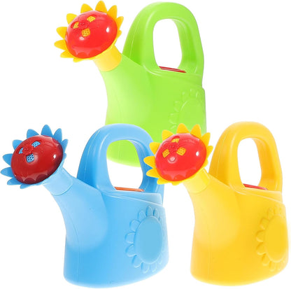3 Pcs Kids Watering Can Toys, Mini Plastic Watering Can, Play House Garden Flower Water Pot for Toddlers, Outdoor Bath Beach Sand Toys (Random Color)
