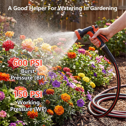 Short Garden Hose 2ft x 5/8",Rubber Water Hose for Hose Reel