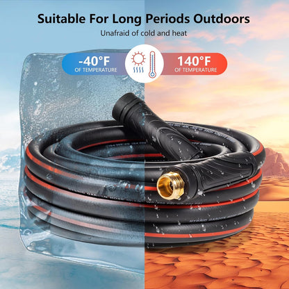 Short Garden Hose 2ft x 5/8",Rubber Water Hose for Hose Reel