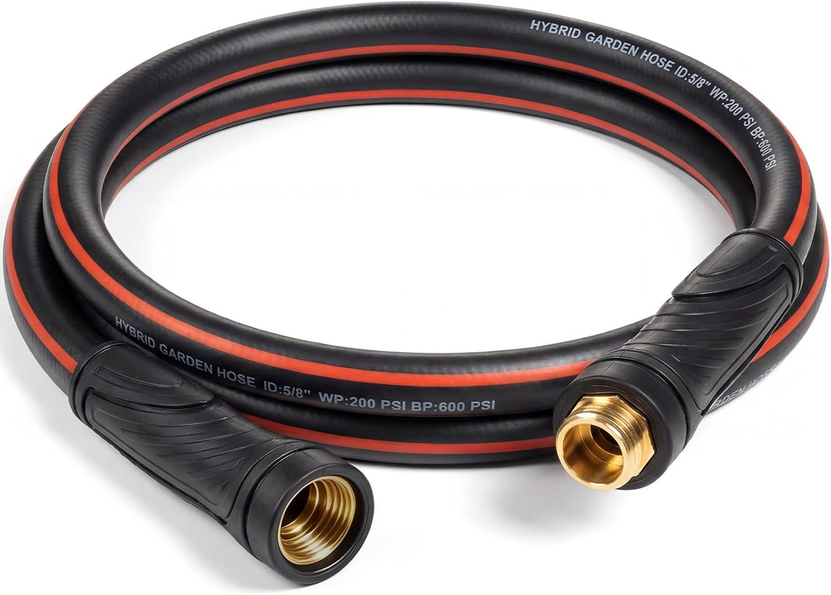 Short Garden Hose 2ft x 5/8",Rubber Water Hose for Hose Reel