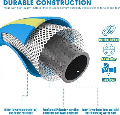 Short Garden Hose 2ft x 5/8",Rubber Water Hose for Hose Reel