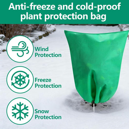 2 Pack Winter Plant Covers Freeze Protection - 2.2oz/yd² (72" X 47") Frost Protection Blankets with Zipper & Drawstring Closure, Reusable Freeze Cloths for Shrubs, Fruit Trees, Potted Plants
