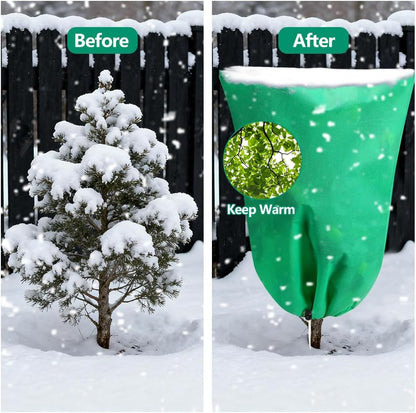 2 Pack Winter Plant Covers Freeze Protection - 2.2oz/yd² (72" X 47") Frost Protection Blankets with Zipper & Drawstring Closure, Reusable Freeze Cloths for Shrubs, Fruit Trees, Potted Plants