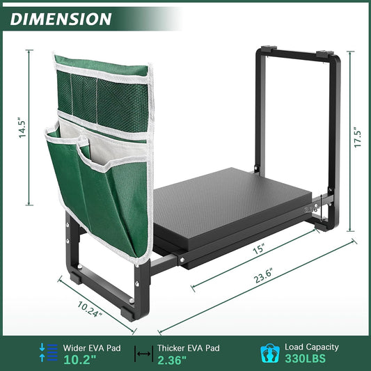 Garden Kneeler and Seat, 10.2" Wider Heavy Duty Thick for Kneeling and Seat