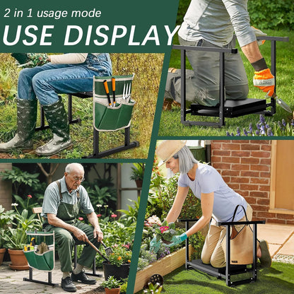 Garden Kneeler and Seat, 10.2" Wider Heavy Duty Thick for Kneeling and Seat