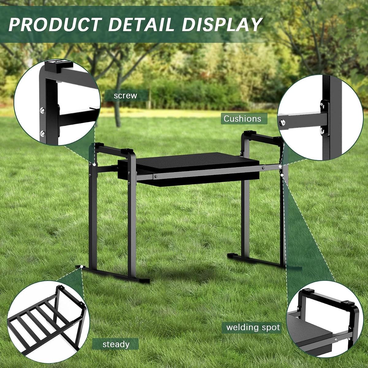 Garden Kneeler and Seat, 10.2" Wider Heavy Duty Thick for Kneeling and Seat