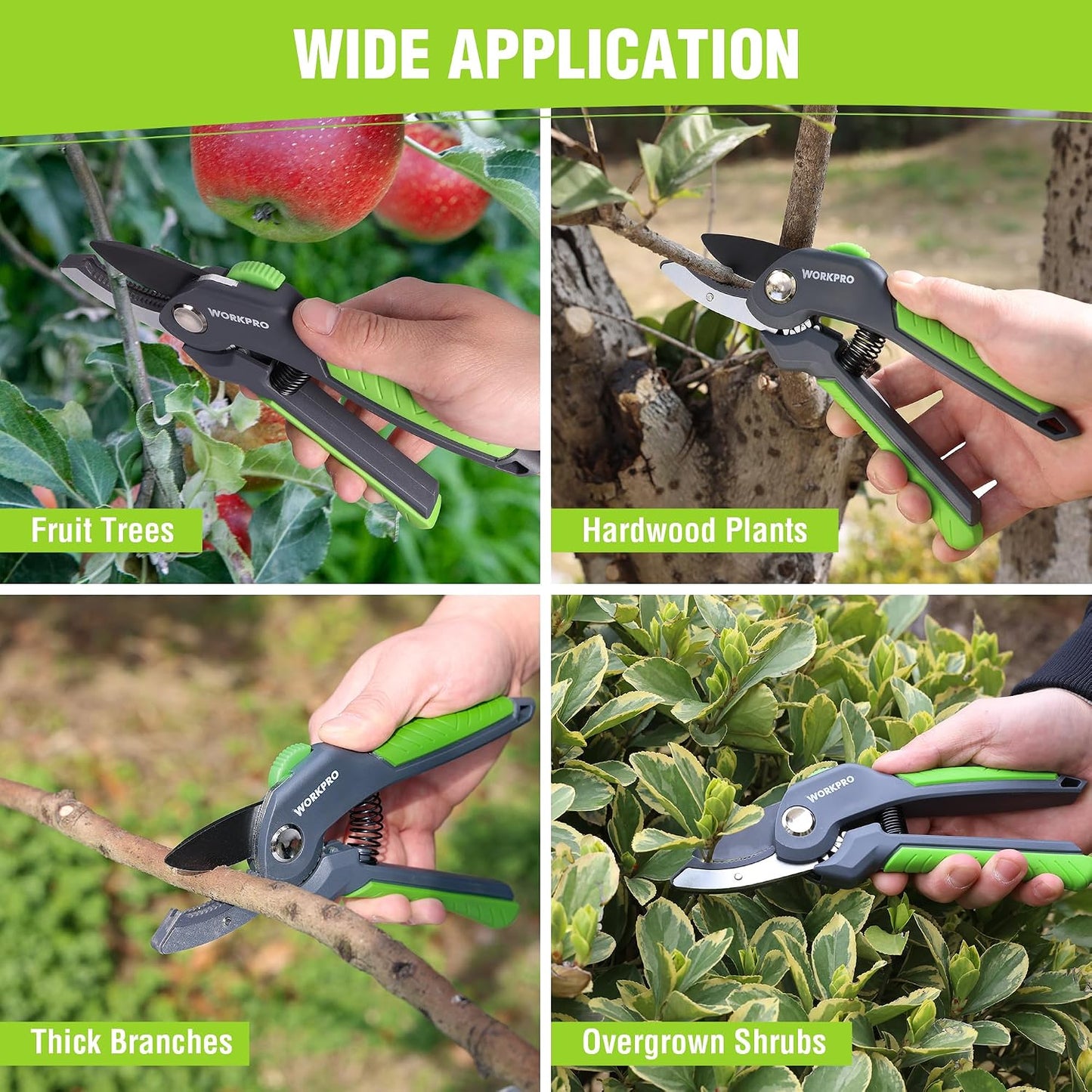 8.5" Anvil Pruning Shear, Heavy Duty Garden Scissors & Clippers