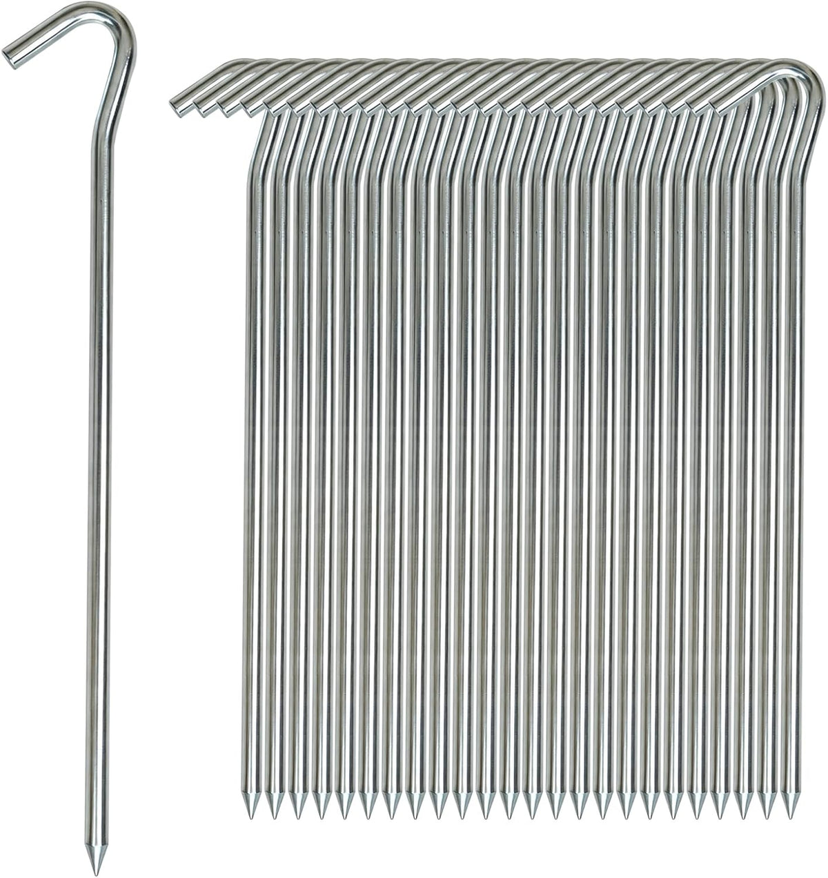 Metal Tent Stakes Heavy Duty 9 Inch, Anti-Rust Yard Pegs for Camping