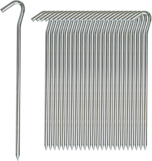 Metal Tent Stakes Heavy Duty 9 Inch, Anti-Rust Yard Pegs for Camping