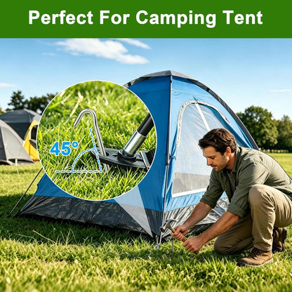 Metal Tent Stakes Heavy Duty 9 Inch, Anti-Rust Yard Pegs for Camping
