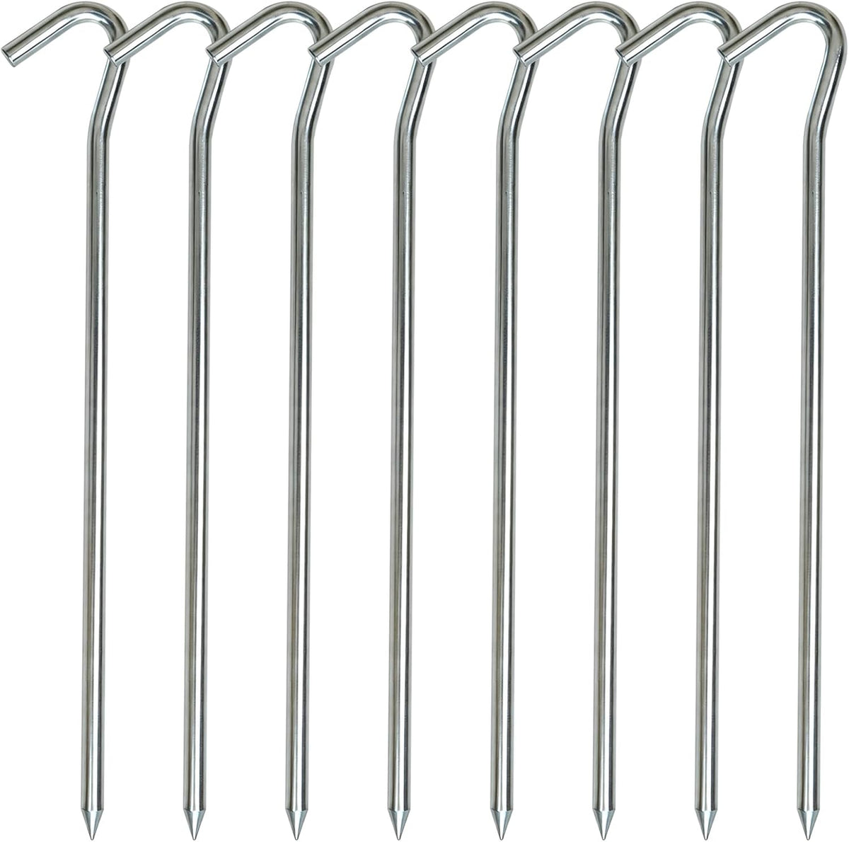Metal Tent Stakes Heavy Duty 9 Inch, Anti-Rust Yard Pegs for Camping