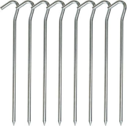 Metal Tent Stakes Heavy Duty 9 Inch, Anti-Rust Yard Pegs for Camping