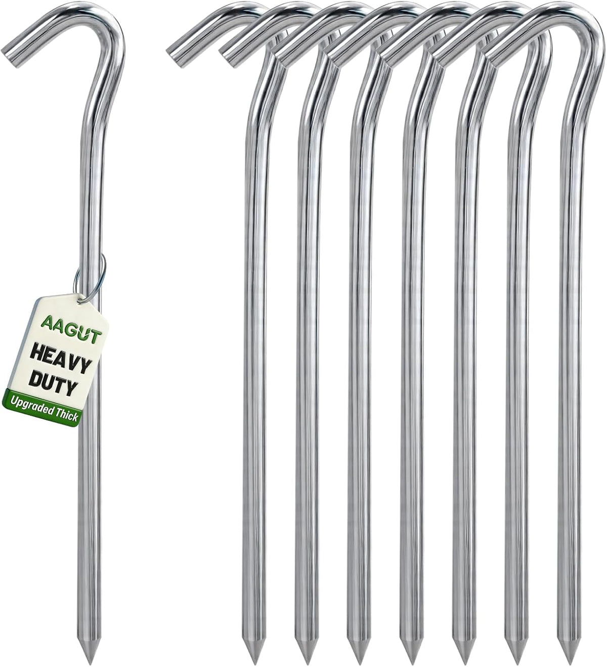 Metal Tent Stakes Heavy Duty 9 Inch, Anti-Rust Yard Pegs for Camping