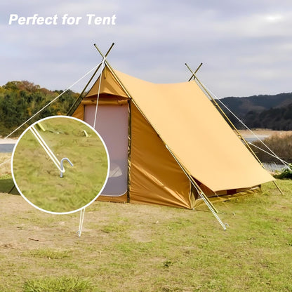 Metal Tent Stakes Heavy Duty 9 Inch, Anti-Rust Yard Pegs for Camping