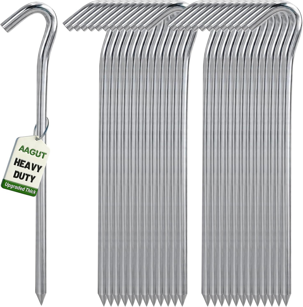 Metal Tent Stakes Heavy Duty 9 Inch, Anti-Rust Yard Pegs for Camping