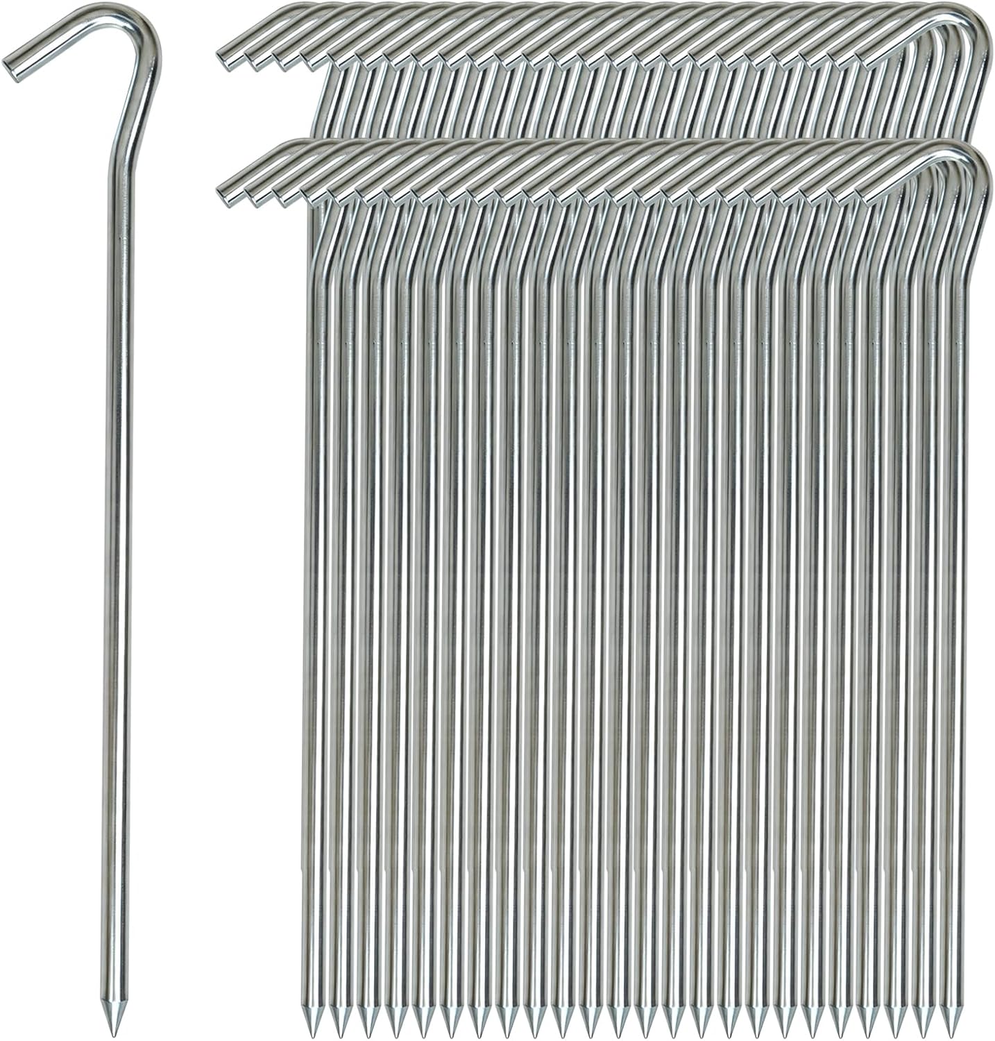 Metal Tent Stakes Heavy Duty 9 Inch, Anti-Rust Yard Pegs for Camping