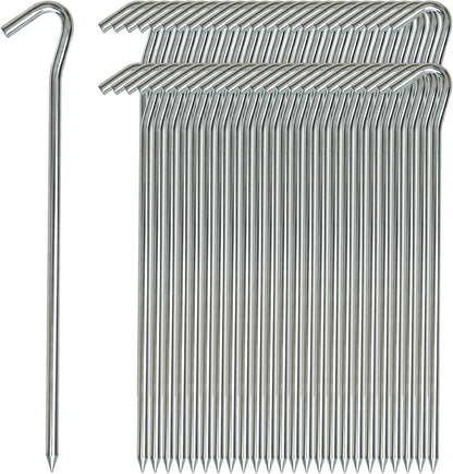 Metal Tent Stakes Heavy Duty 9 Inch, Anti-Rust Yard Pegs for Camping