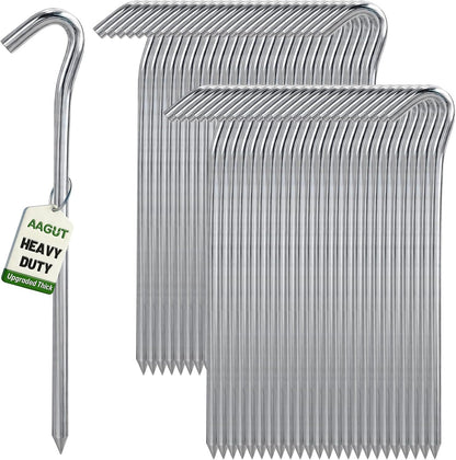 Metal Tent Stakes Heavy Duty 9 Inch, Anti-Rust Yard Pegs for Camping