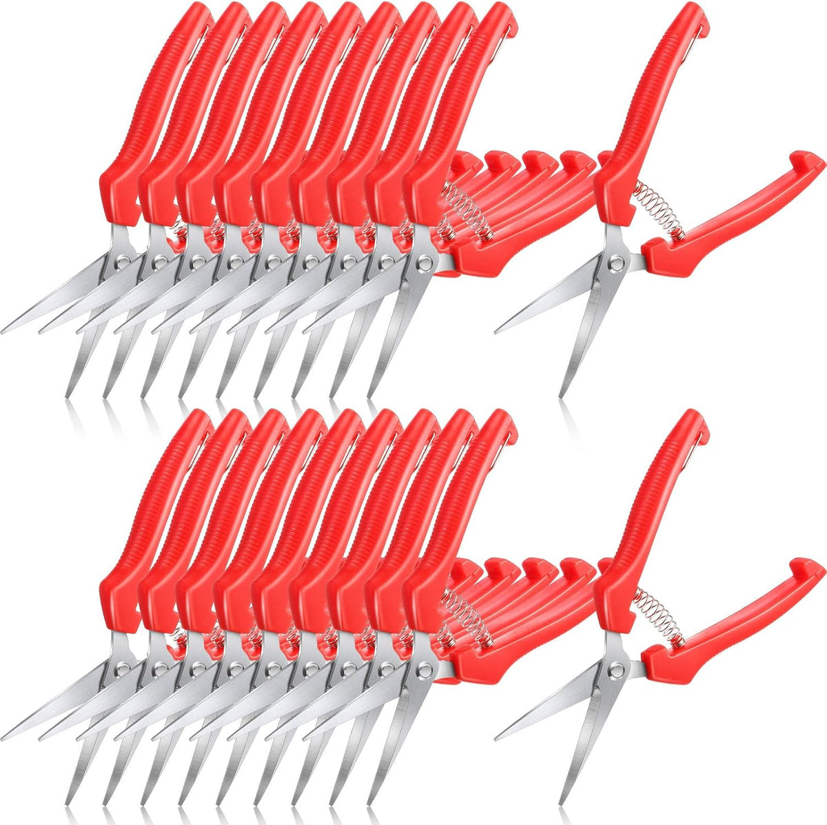 20 Pcs Pruning Shears 7.2" Bud Trimming Scissors, Red