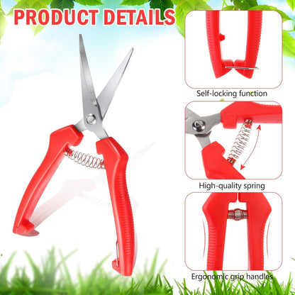 20 Pcs Pruning Shears 7.2" Bud Trimming Scissors, Red