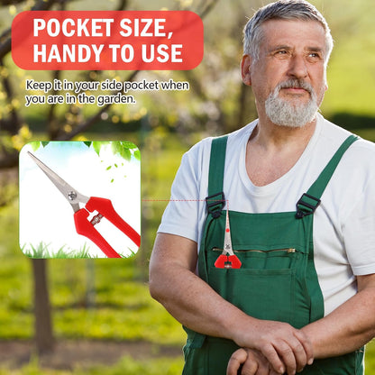 20 Pcs Pruning Shears 7.2" Bud Trimming Scissors, Red