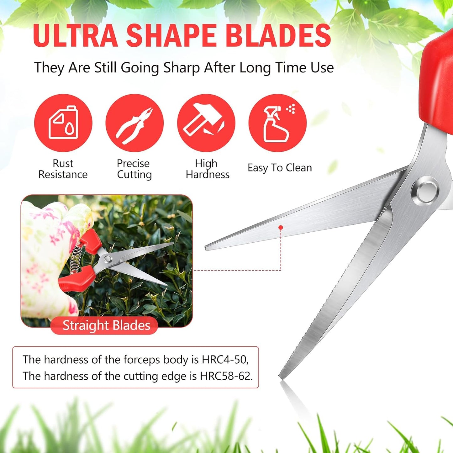 20 Pcs Pruning Shears 7.2" Bud Trimming Scissors, Red