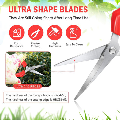 20 Pcs Pruning Shears 7.2" Bud Trimming Scissors, Red