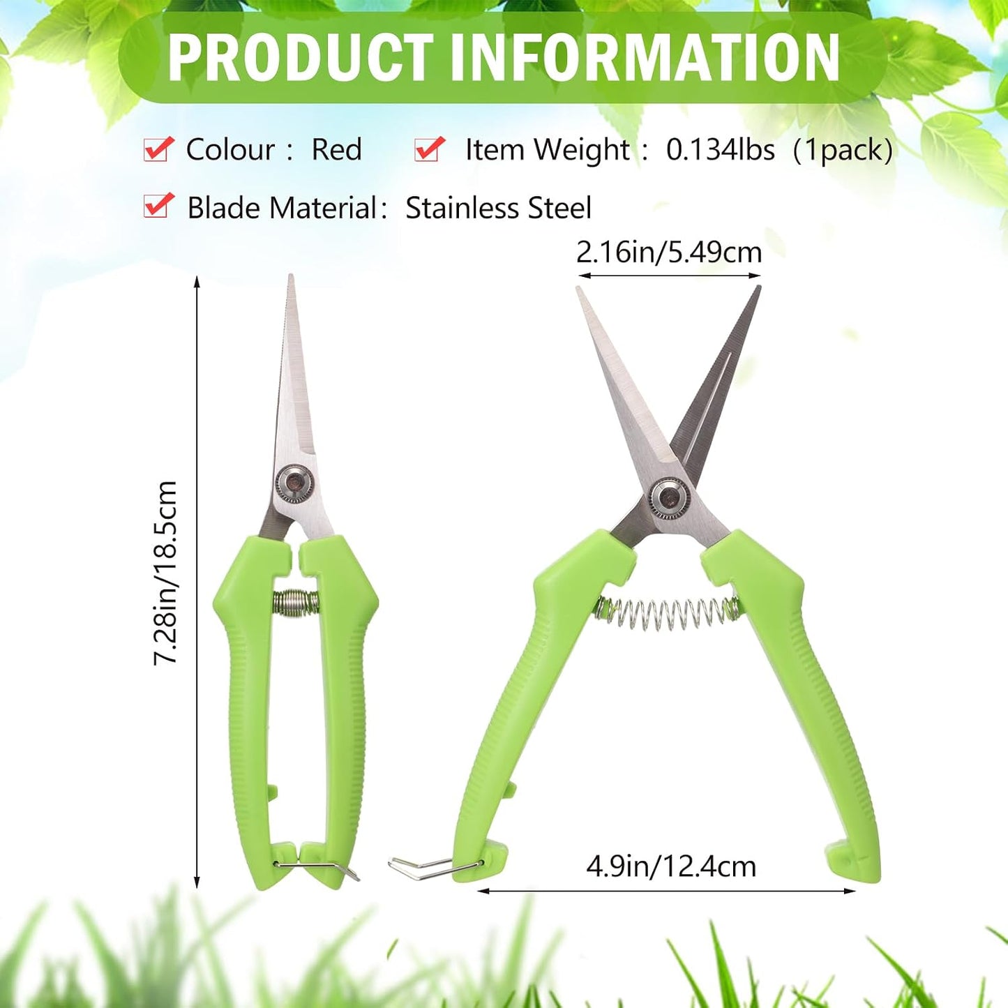 20 Pcs Pruning Shears 7.2" Bud Trimming Scissors, Red