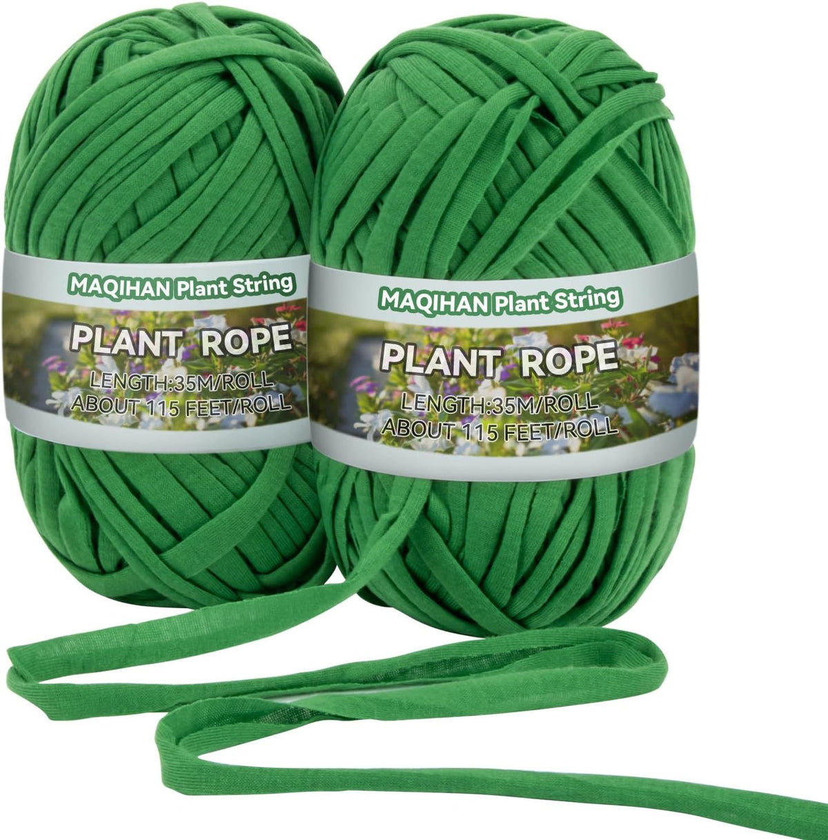 MAQIHAN Plant Ties for Outdoor Plants - Soft Garden Twine 2 Pack 115FT