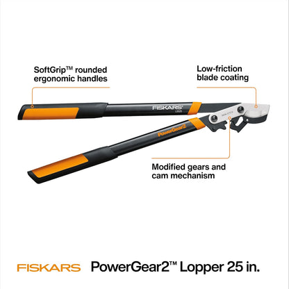 32” PowerGear2 Garden Bypass Loppers, 2" Cut Capacity Tree Trimmer