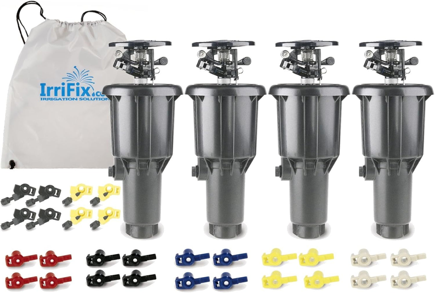 Rain Bird Maxi-Paw 2045A Impact Rotor Sprinkler - 4 Pack in a Sack Includes 7 Different Nozzles for Each Head