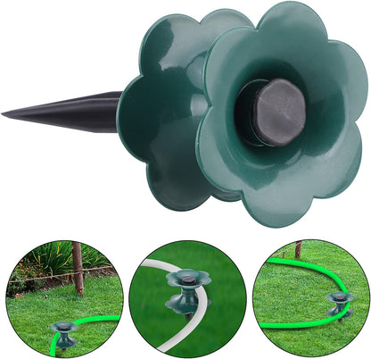 2 Packs Garden Hose Guide, Flower Shaped Water Hose Holder Spike Stand with Stake, Water Hose Storage Stand, Garden Plant Saver for Outdoor Lawns Yards(Green)