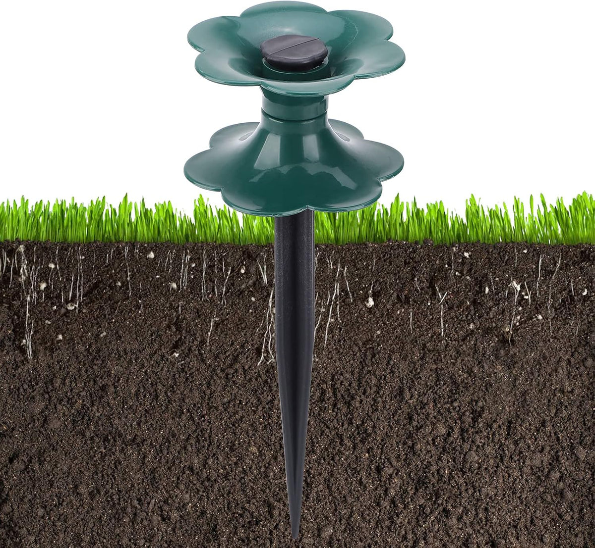 2 Packs Garden Hose Guide, Flower Shaped Water Hose Holder Spike Stand with Stake, Water Hose Storage Stand, Garden Plant Saver for Outdoor Lawns Yards(Green)