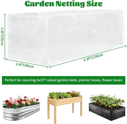 Garden Netting for Raised Beds, Fine Mesh Bird Netting Pest Barrier