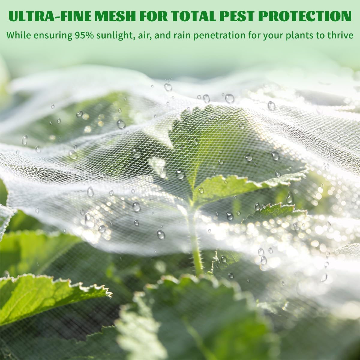 Garden Netting for Raised Beds, Fine Mesh Bird Netting Pest Barrier