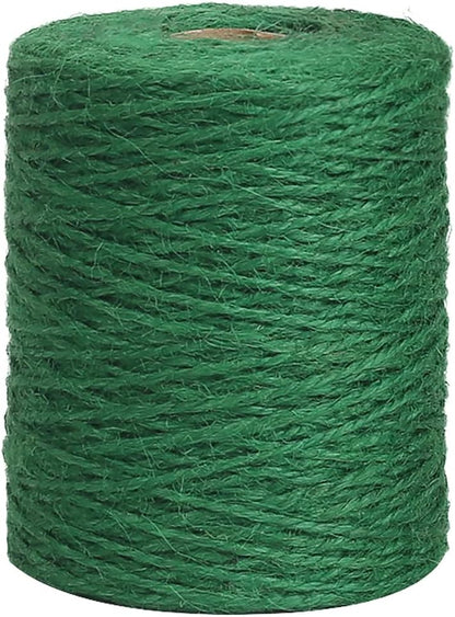 Garden Twine, 656 Feet 2mm Green Plant Ties, Strong Jute Twine String for Climbing Plants, Tomatoes, Floristry, Crafts