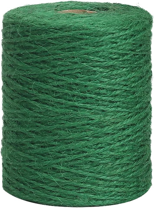 Garden Twine, 656 Feet 2mm Green Plant Ties, Strong Jute Twine String for Climbing Plants, Tomatoes, Floristry, Crafts