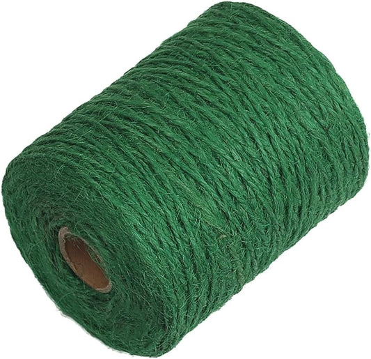 Garden Twine, 656 Feet 2mm Green Plant Ties, Strong Jute Twine String for Climbing Plants, Tomatoes, Floristry, Crafts