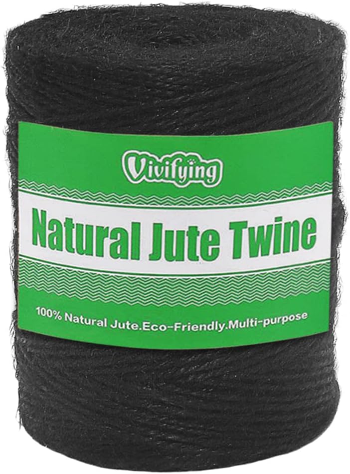 Garden Twine, 656 Feet 2mm Green Plant Ties, Strong Jute Twine String for Climbing Plants, Tomatoes, Floristry, Crafts